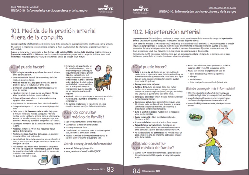 Figura 3. Recomendaciones para la auto medida de la tensión arterial. SemFYC.